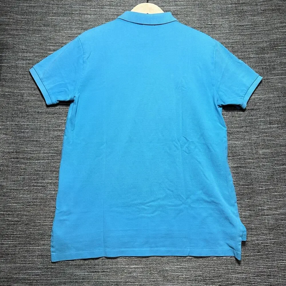 Polo by Ralph Lauren Shirt Men's L Blue Short Sleeve Yellow Pony Custom Casual